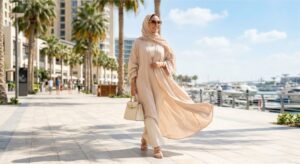 عباية صيفية خفيفة بألوان فاتحة تناسب تجهيزات الصيف والحرارة