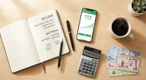 تخطيط ميزانية وتوفير الفلوس بعد مصاريف العيد باستخدام الهاتف والآلة الحاسبة